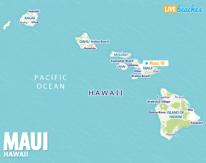 Map Of Maui Hawaii Map Of Maui, Hawaii - Live Beaches