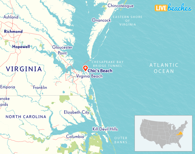 Map of Chic's Beach, VA