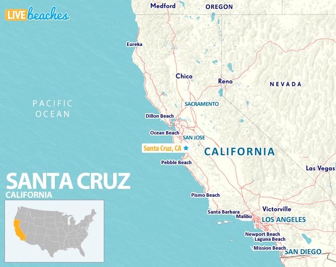 Santa Cruz Area Map Map of Santa Cruz, California   Live Beaches