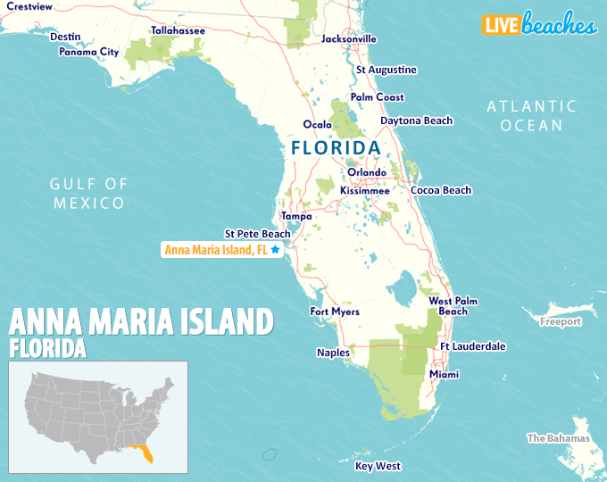 Map Of Florida Showing Anna Maria Island - Dorisa Josephina