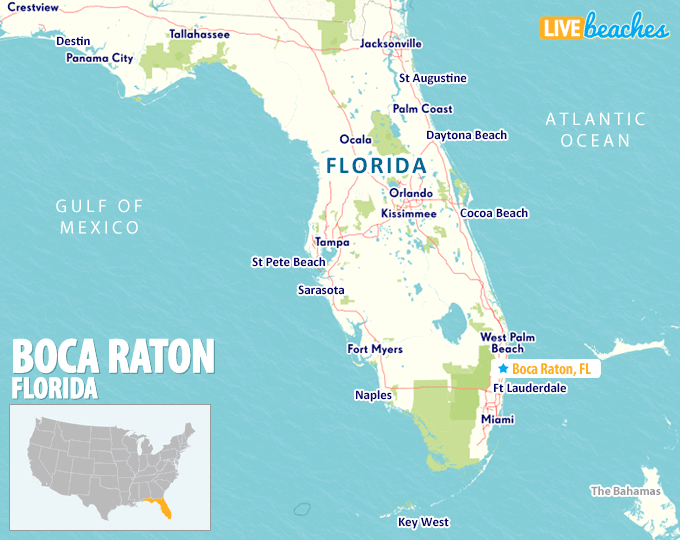 Map of Boca Raton, Florida - Live Beaches