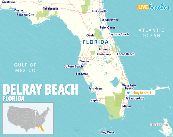 Map of Delray Beach, Florida - Live Beaches