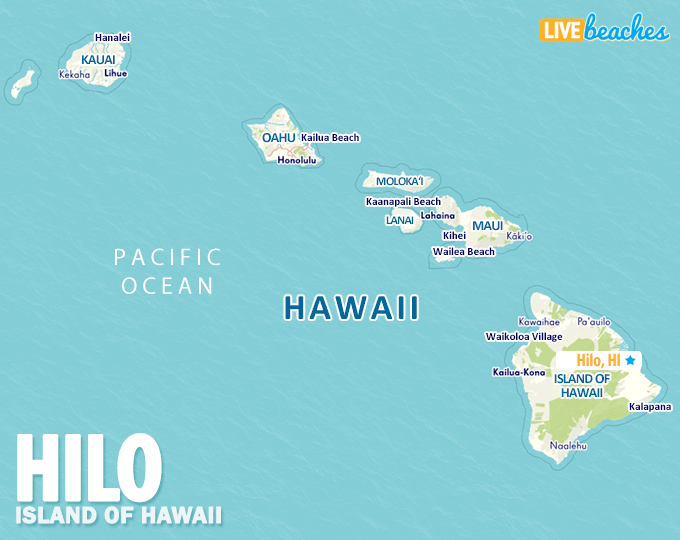 Map of Hilo, Hawaii - Live Beaches