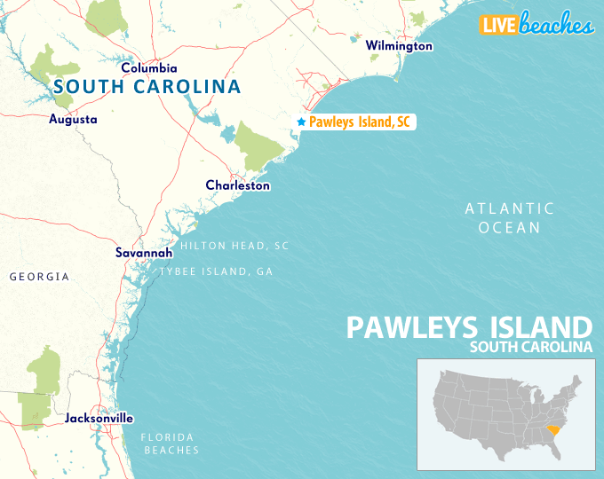 Map of Pawleys Island, South Carolina - LiveBeaches.com