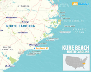 Map of Kure Beach, North Carolina - Live Beaches