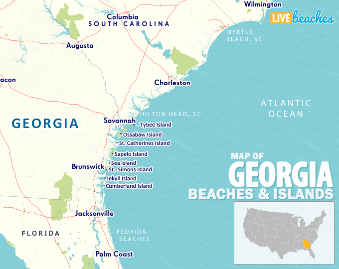 Best Georgia Beaches Map