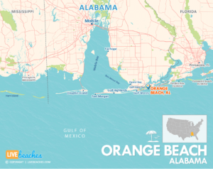 Map of Orange Beach, Alabama, Nearby Beaches in Alabama | LiveBeaches.com