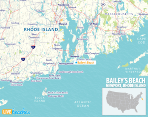 Map Of Bailey's Beach In Newport, Rhode Island - Live Beaches