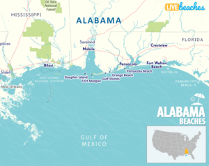 Map of Beaches in Alabama - Live Beaches