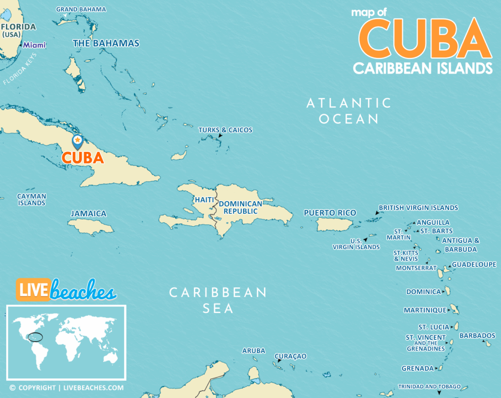 Map of Cuba - Live Beaches