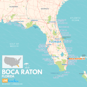 Map of Boca Raton, FL, Visit Florida Beaches, Large Printable