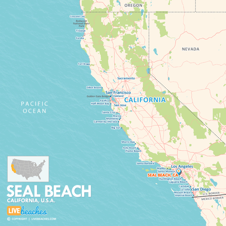 Map of Seal Beach, California - Live Beaches