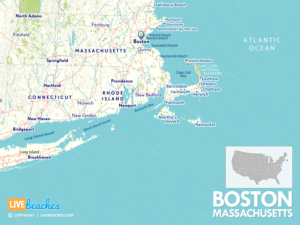 Boston Massachusetts Map, USA, Nearby Beaches & Coastal Towns | LiveBeaches.com