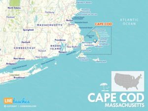 Cape Cod Massachusetts Map, USA, Nearby Beaches & Coastal Towns | LiveBeaches.com