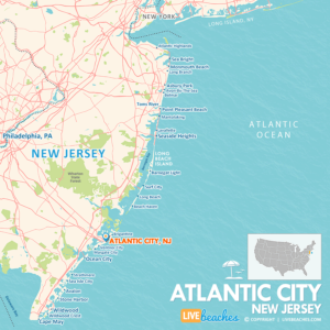 Map of Atlantic City, NJ, Jersey Shore | Large Printable - LiveBeaches.com