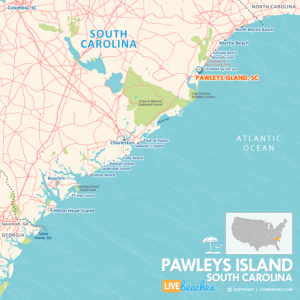 Map of Pawleys Island, SC, Nearby Beaches | Large Printable - LiveBeaches.com
