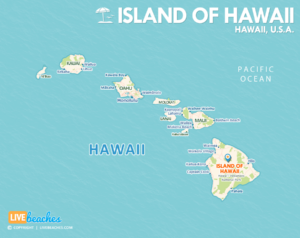 Island of Hawaii Map, The Big Island, Hawaiian Islands, USA, Travel Guide | LiveBeaches.com