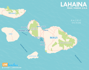 Map of Lahaina, HI, Maui, Hawaiian Islands, Visit Best Beaches in Maui | LiveBeaches.com