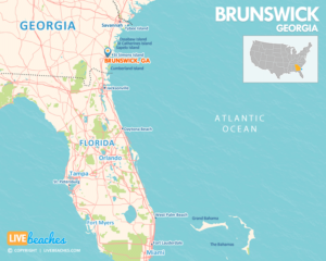 Brunswick, Georgia Map, Visit Best Beaches in Georgia | LiveBeaches.com