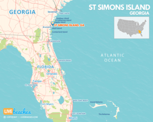 St Simons Island, Georgia Map, Visit Best Beaches in Georgia | LiveBeaches.com