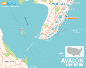 Avalon, NJ Map, Visit Jersey Shore, Nearby Beaches