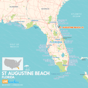 Map of St Augustine Beach, FL, Visit Florida Beaches, Large Printable