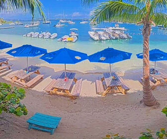 Live Cruz Bay Webcam from The Beach Bar, St. John, US Virgin Islands